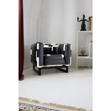 MOJOW Furniture | Yomi Atelier Armchair | Black Aluminum Frame | Black and White