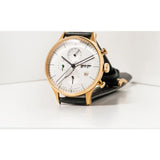 DuFa VAN DER ROHE BARCELONA Chrono Watch | Gold Silver White Dial Green Band