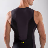Zone3 Men's Aquaflo Plus Tri Top | Black/Neon Green