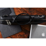 Kiko Leather Agent Pebble 15 Laptop Briefcase | Black 601