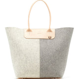 Graf Lantz Aiko Tote Bag | Granite & Heather White Felt / Natural Leather 6225Gnt