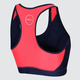 Zone3 Women's Aquaflo Plus Bra Crop Tri Top | Navy/Coral