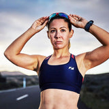 Zone3 Women's Aquaflo Plus Bra Crop Tri Top | Navy/Coral