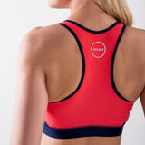 Zone3 Women's Aquaflo Plus Bra Crop Tri Top | Navy/Coral