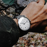Sternglas Vintage Cattle Leather Strap 20mm | Concrete Silver