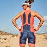 Zone3 Women's Aquaflo Plus Tri Shorts | Navy/Coral