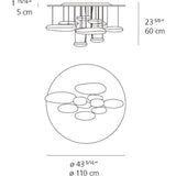 Artemide Mercury Ceiling LED Light | 2X27W 90CRI DIM 2-WIRE Inox