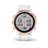 Garmin Fenix 6S Pro GPS Smartwatch Rose Gold - White Band, 010-02159-10