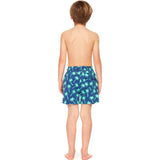 Tom & Teddy Father Son Swimming Trunks | Fresh Green & Blue Starfish