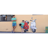 Tom & Teddy Father Son Swimming Trunks | Fresh Green & Blue Starfish