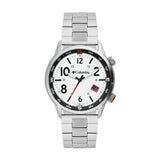 Columbia Outbacker White 3-Hand Date Men's Lifestyle Analog Watch | Stainless Steel Bracelet
