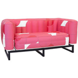 MOJOW Furniture | Yomi Oxygen Sofa | Black Aluminum Frame | Pink, White, Red