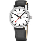 Mondaine Evo2 40mm Big Date Grape Vegan Black Leather | MSE.40210.LBV