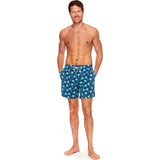 Tom & Teddy Father Son Swimming Trunks | Fresh Green & Blue Starfish
