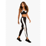 Koral Emblem Blackout High Rise Cropped Legging | Black/White