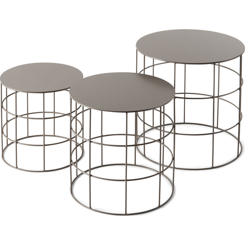 Atipico Set Of 3 Reton Rounded Coffee Tables | Beige Gray 7002