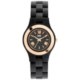 WeWood Criss Metal/African Blackwood Watch | Black/Rose-WCMBCGO