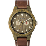 WeWood Leo Leather US Army Wood Watch | Brown WLLAUS