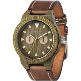WeWood Leo Leather US Army Wood Watch | Brown WLLAUS