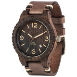 WeWood Alpha Swiss Rough African Blackwood Watch | Leather/Black-WASWBR