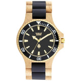 WeWood Date Metal/Maple Wood Watch | Beige/Black - WDMBBL