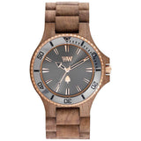 WeWood Date Rough Metal/Walnut Wood Watch | Nut/Gun -WDMBGUN