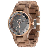 WeWood Date Rough Metal/Walnut Wood Watch | Nut/Gun -WDMBGUN