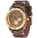 WeWood Kardo Metal/Indian Rosewood Watch | Chocolate/Gold- WKMBCHG