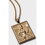 Awe Inspired Oshun Tablet Necklace Adjustable Cable Chain XL 20"-22" | Gold Vermeil