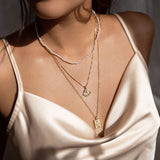 Awe Inspired Mini Oshun Tablet Necklace Adjustable Cable Chain XL 20"-22" | Gold Vermeil