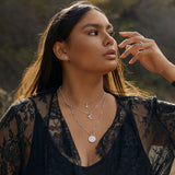 Awe Inspired Diamond Star Charm Necklace Saturn Chain STANDARD 16"-18" | Sterling Silver