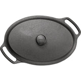 Skeppshult Original Oval Casserole With Cast Iron Lid, 6.3 Quart 6 Liter Black