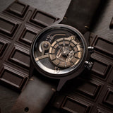The Electricianz the Brown Z - Leather Watch  | Stainless Steel With Brown Pvd, 45mm Case
