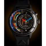 The Electricianz CARBON Z RUBBER 45mm | Black Rubber Strap/ Nylon