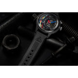 The Electricianz CARBON Z RUBBER 45mm | Black Rubber Strap/ Nylon