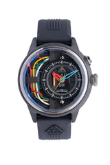 The Electricianz CARBON Z RUBBER 45mm | Black Rubber Strap/ Nylon