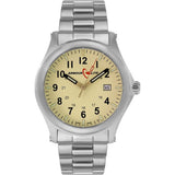 ArmourLite Field Series Stainless Steel Mens Watch | Diameter: 42mm Thickness: 10.8mm - Shatterproof Armourglass - Beige Dial