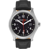 ArmourLite Field Series Genuine Leather Mens Watch | Diameter: 42mm Thickness: 10.8mm - Shatterproof Armourglass - Black Dial
