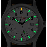ArmourLite Field Series Genuine Leather Mens Watch | Diameter: 42mm Thickness: 10.8mm - Shatterproof Armourglass - White