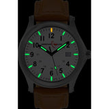 ArmourLite Field Series Genuine Leather Mens Watch | Diameter: 42mm Thickness: 10.8mm - Shatterproof Armourglass - White Dial