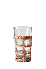 Seagrass Indochine & Rattan Cage Highball | 6 pc Glassware Set