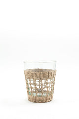 Seagrass Indochine & Rattan Wide Cage Tumbler | 6 pc Glassware Set