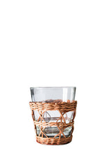 Seagrass Indochine & Rattan Wide Cage Tumbler | 6 pc Glassware Set