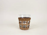 Seagrass Indochine & Rattan Wide Cage Tumbler | 6 pc Glassware Set