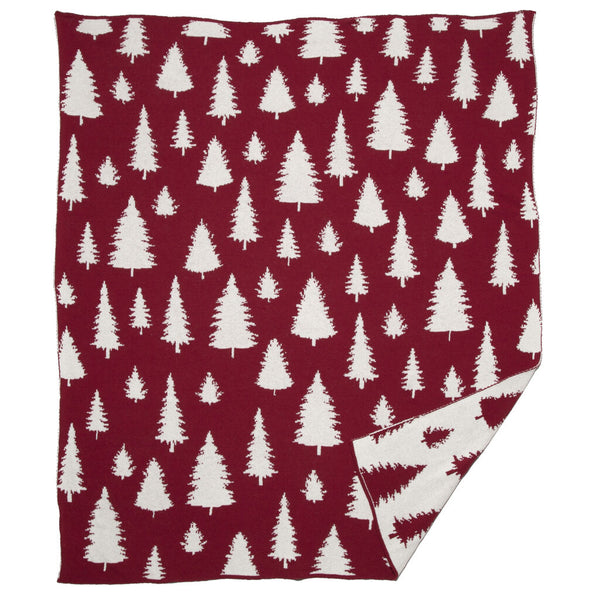 In2green Fir Trees Reversible Eco Throw | Pom