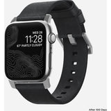Nomad Modern Leather Apple Watch Strap | Slate Gray/Silver- NM1A42SM00