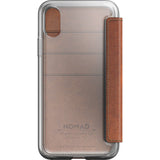 Nomad Folio Case for iPhone X | Clear/ Horween Brown Leather