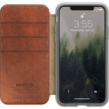 Nomad Folio Case for iPhone X | Clear/ Horween Brown Leather
