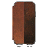 Nomad Folio Case for iPhone X | Clear/ Horween Brown Leather