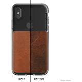 Nomad Case for iPhone X | Clear/Horween Brown Leather